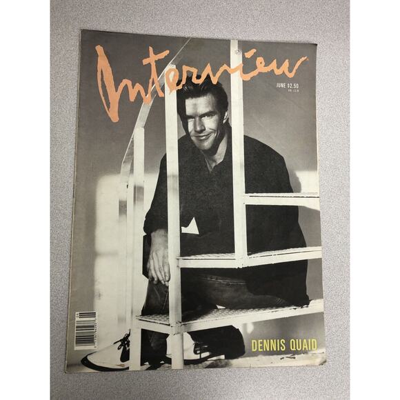 INTERVIEW June 1989 Dennis Quaid Steffi Graf Brian Eno Tarzan Andy Warhol Mag - Picture 1 of 14